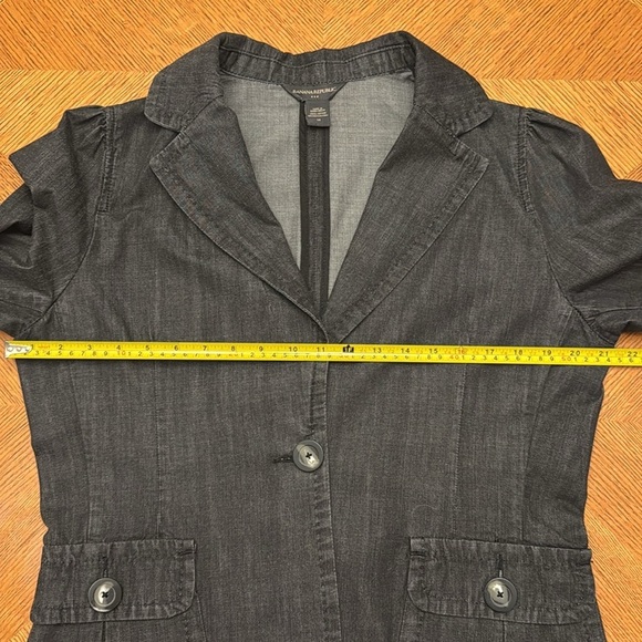 Banana Republic Gray Denim Blazer Size 14 - Picture 3 of 6